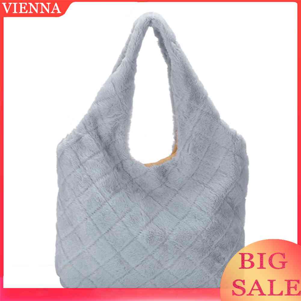 Túi Xách Lông Nhung Mềm Mại Họa Tiết Hình Thoi Thời Trang Thu Đông Cho Nữ