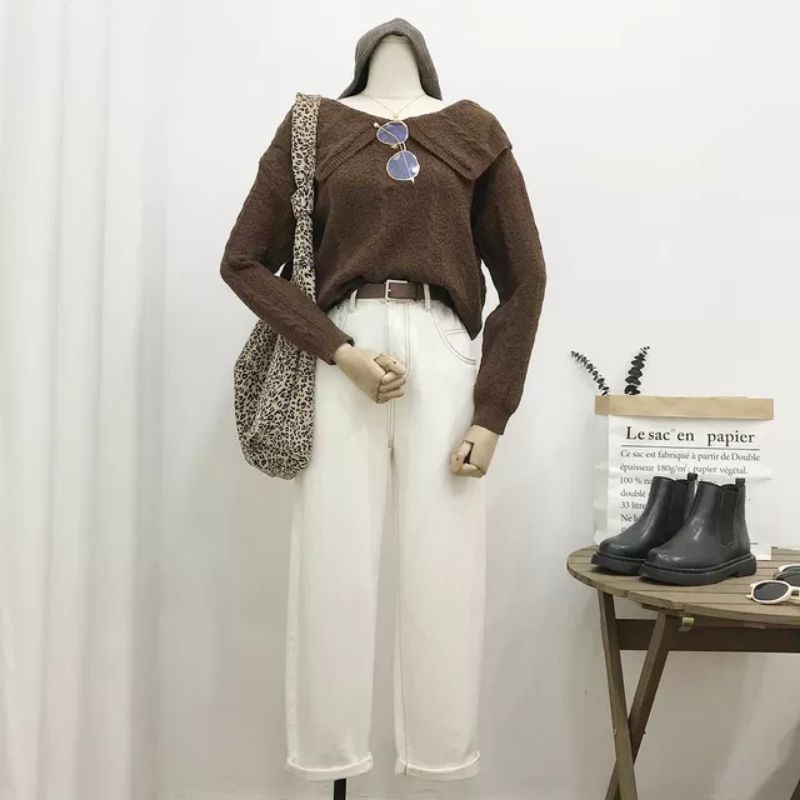 áo Len cổ sen tiểu thư ulzzang