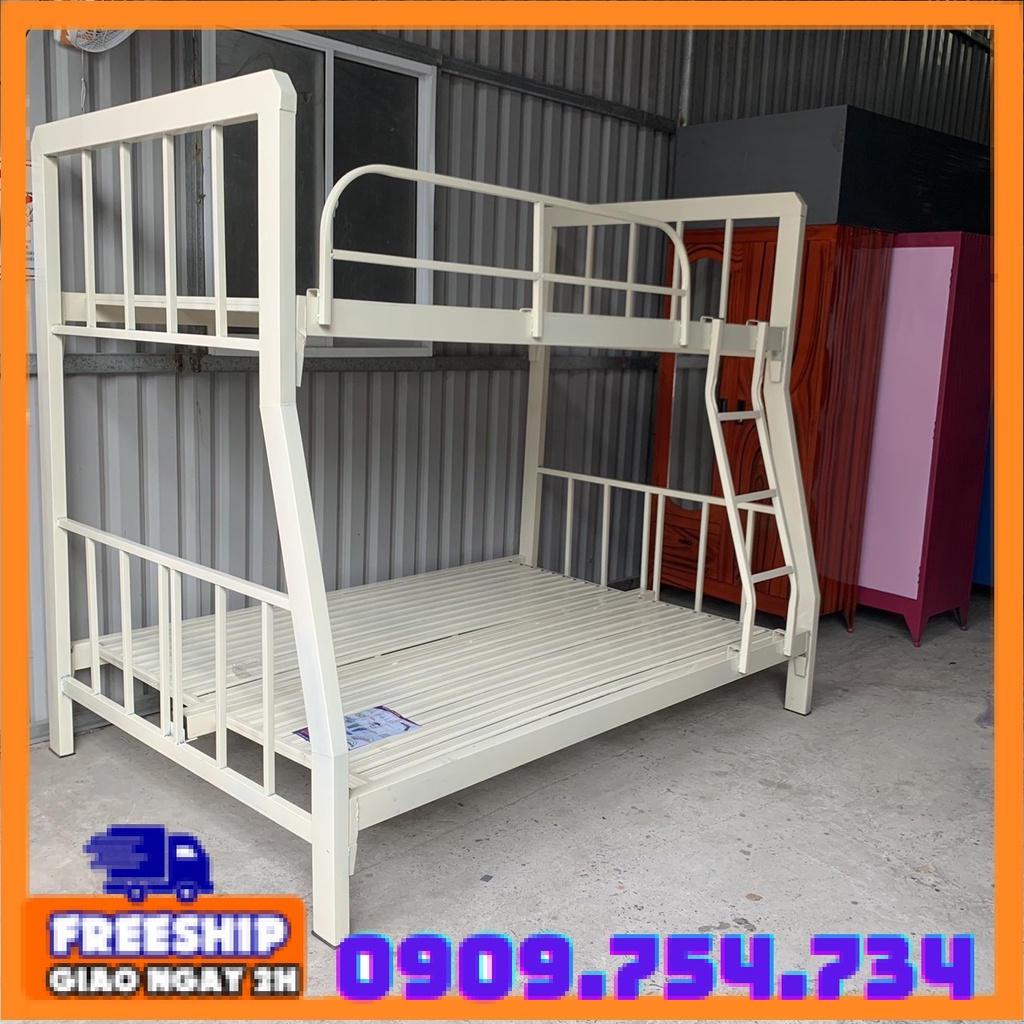 Giường sắt 2 tầng, sắt hộp vuông dày dặn, lắp ráp thuận tiện, dễ dàng, nhiều kích thước và mẫu mã, miến phí ship HCM