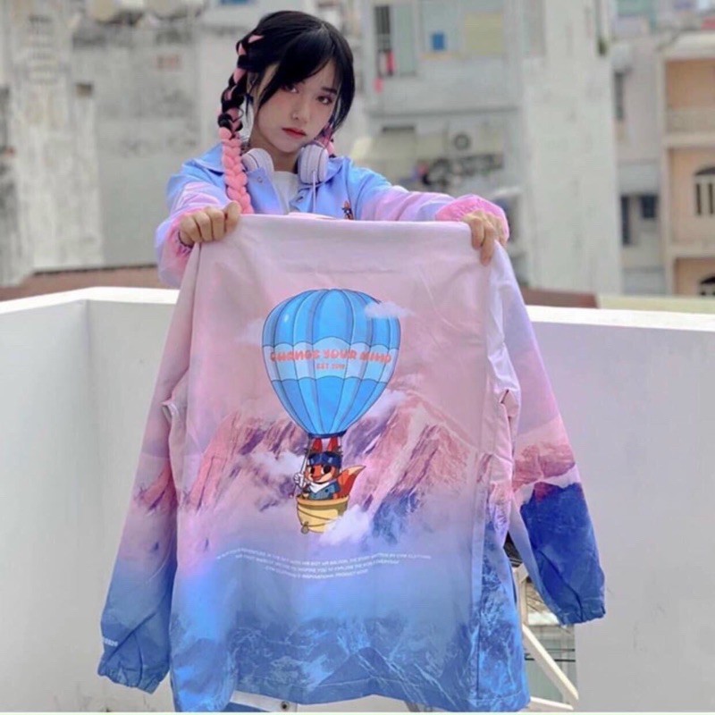 FREESHIP 50K - Áo Khoác Dù Loang Màu 3D ZIPU JACKET Unisex Ulzzang