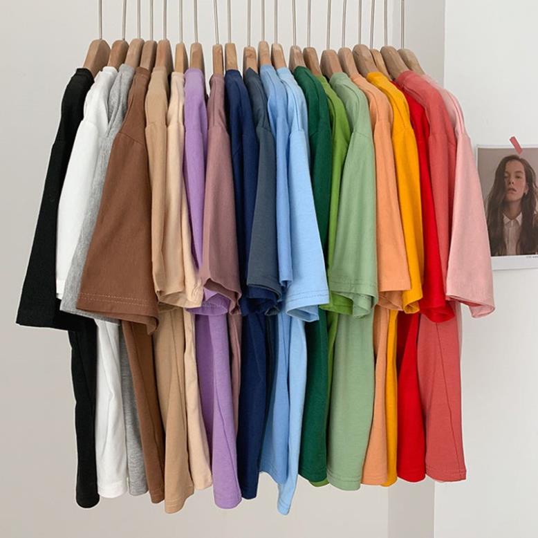 Áo thun tay lỡ trơn basic dáng rộng unisex dành cho nam nữ dưới 75kg COCA 102