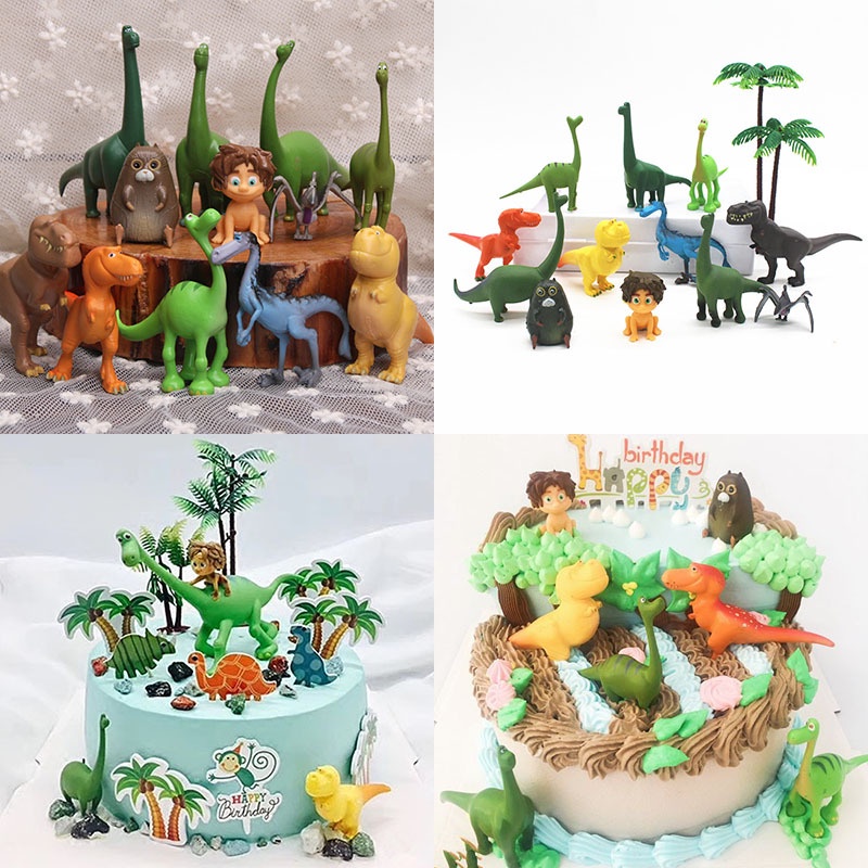 Phụ kiện bánh sinh nhật  set 12 khủng long và em bé tarzan