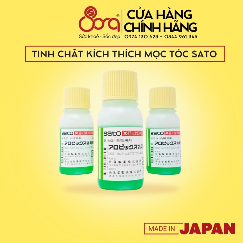 Tinh chất kích thích mọc tóc Sato thảo dược Nhật Bản lọ 30ml