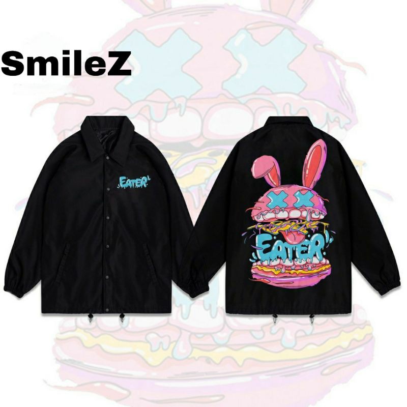Áo Khoác Rabbit Eater Jacket Unisex Nam Nữ Form Rộng Cổ Bẻ Dù 2 Lớp Dáng Coach Jacket