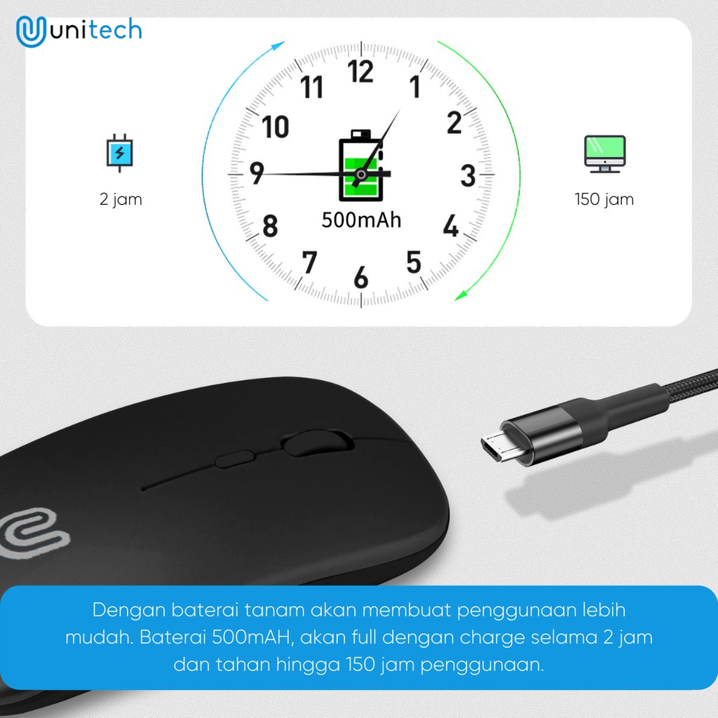 Chuột Không Dây Unitech M2 V2 2.4ghz 1600 Dpi | BigBuy360 - bigbuy360.vn