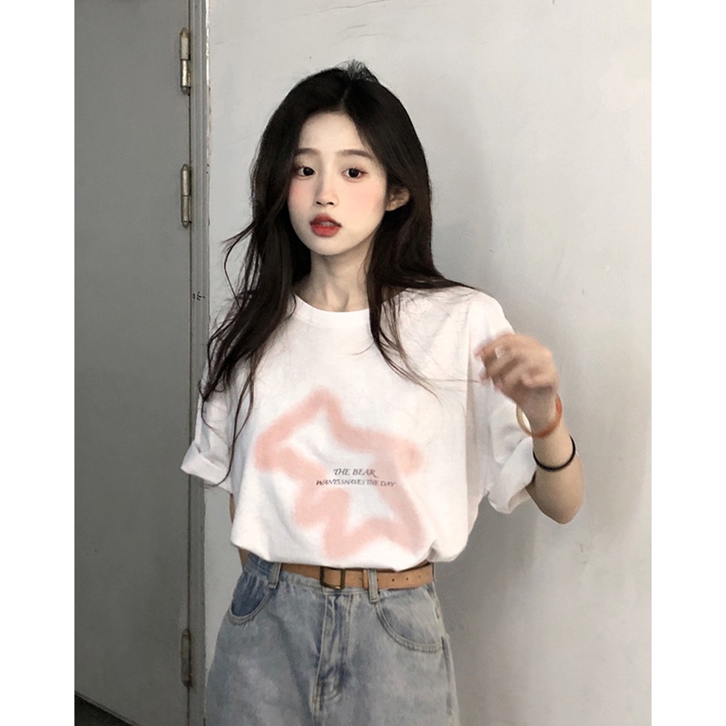 NRVP Áo Thun Nữ Tay Ngắn In Hình Phong Cách Hàn Quốc Thời Trang Mùa Hè 2022