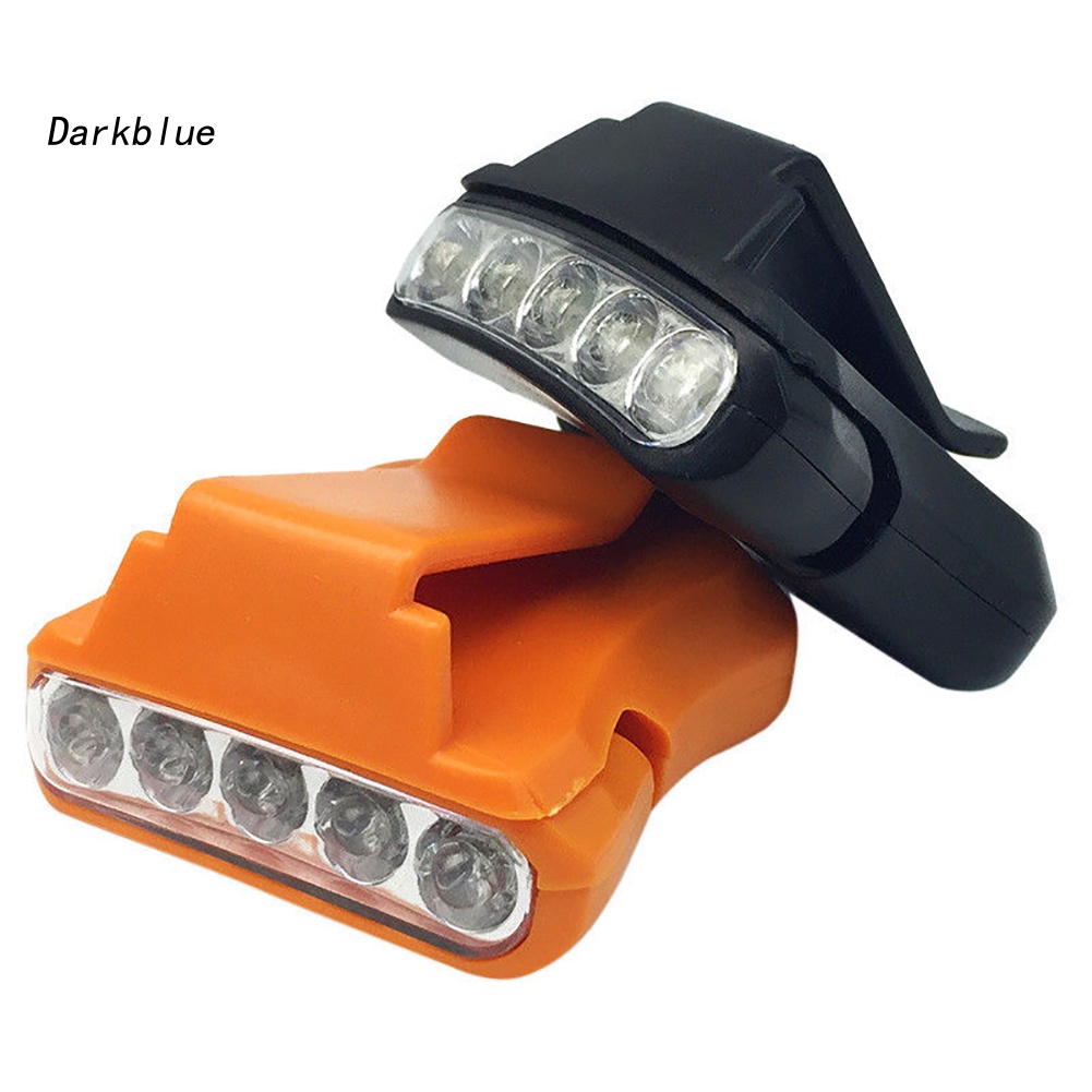 Đèn Led 5 Bóng Có Kẹp Gắn Mũ Lưỡi Trai Tiện Dụng Khi Đi Câu Cá / Cắm Trại