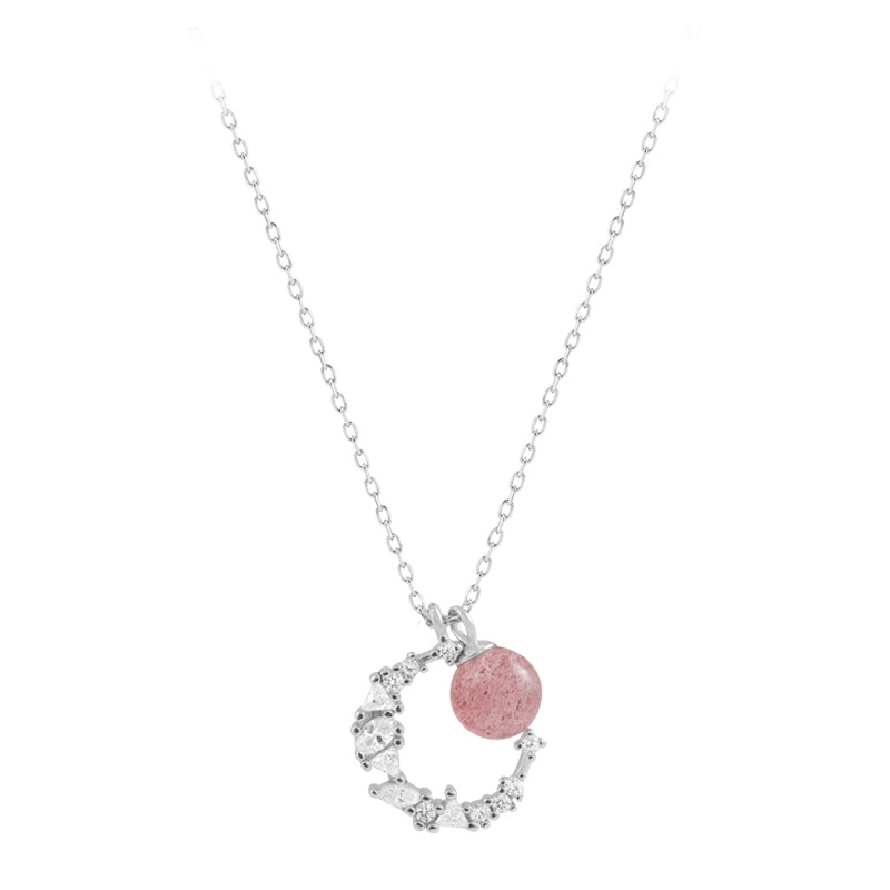 Pha Lê Đá Quý Bạc Vòng Cổ Mặt Dây Chuyền Crystal Gemstone Silver Pendant Necklace Female Jewelry