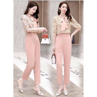 SET BỘ CÔNG SỞ ÁO HOA QUẦN BAGGY CAO CẤP - LCT144310 - HÀNG QUẢNG CHÂU
