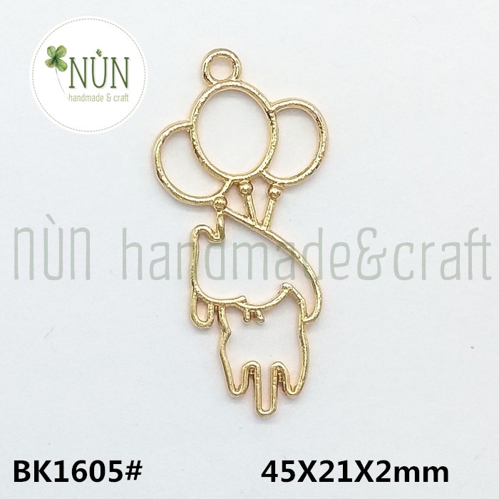 Khung Kim Loại - Charm Kim Loại Hình Mèo Làm Handmade Resin