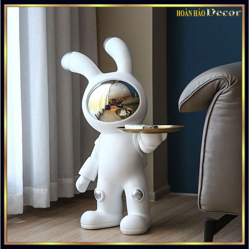 Bearbrick|Tượng Đỡ Khay thỏ phi hành gia tiện lợi trang trí trưng bày phòng khách, trang trí nhà cửa