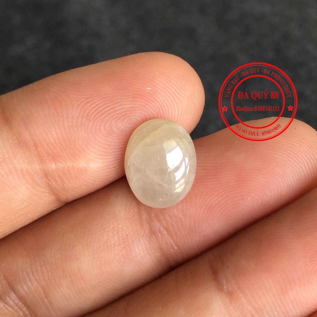 Viên Đá Saphia Trắng Tự Nhiên Mài Sống Chất Ngọc Đẹp Size 6,75ct, Mặt Nhẫn, Mặt Dây Chuyền