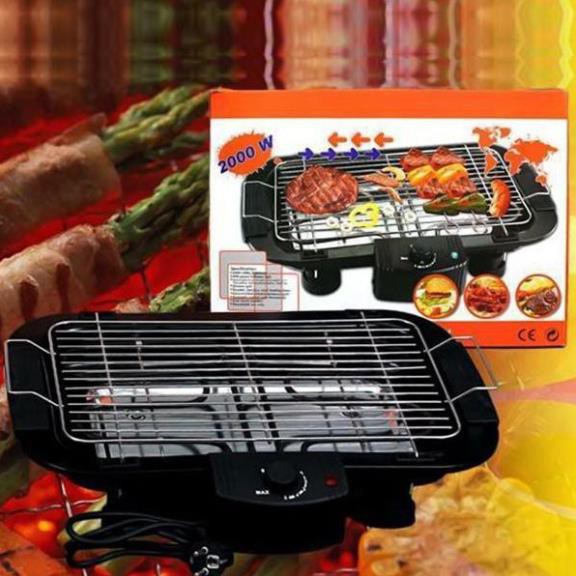 Bếp Nướng, Bếp Nướng Điện Cao Cấp Electric Barbecue Grill 2000W Không Khói, Tặng 1 Khăn Lau Cao Cấp - BX