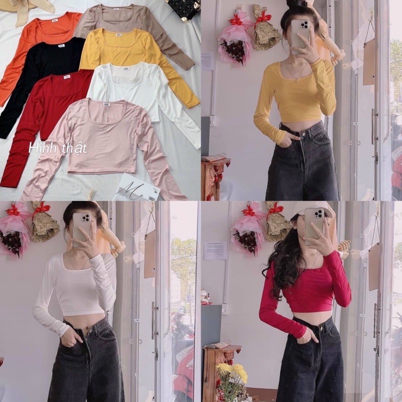 ÁO THUN NỮ CỔ VUÔNG-CHẤT THUN LẠNH-ẢNH THẬT SHOP CHỤP