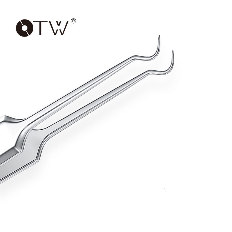 Nhíp gắp mụn OTW đầu cong thép không ghỉ kích thước tiêu chuẩn