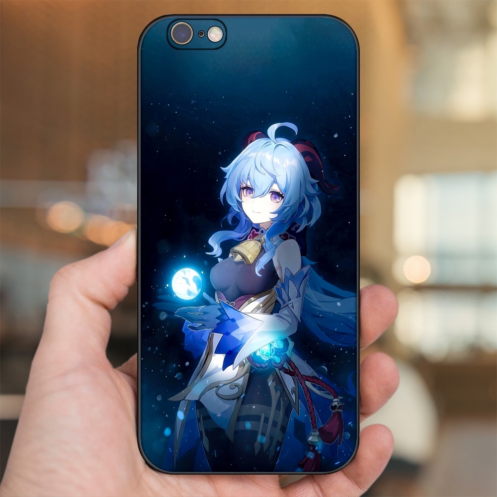 Ốp lưng iPhone 6, 6s dẻo đen cạnh vuông in hình Ganyu Genshin Impact