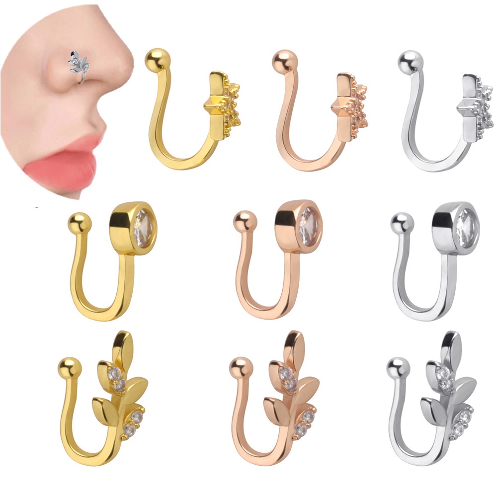 Khuyên mũi thiết kế hình trái tim bằng inox hợp thời trang cho nam nữ