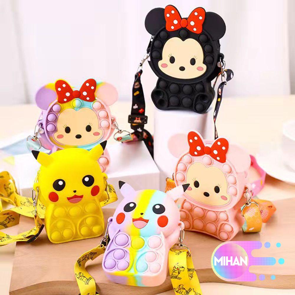 MIHAN1 Pikachu Rodent Pioneer Bag Girl Rodent Control Pioneer Fidget Toys Silicone Bags Diagonal Bags Anti Stress Bubble Fashion Minika Lady Popit Press Bag