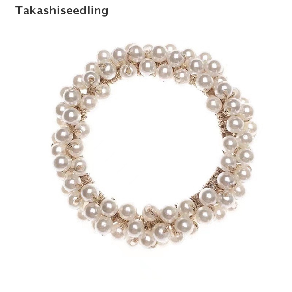 Dây Cột Tóc Cao Su Đính Hạt Ngọc Trai Thanh Lịch Cho Nữ