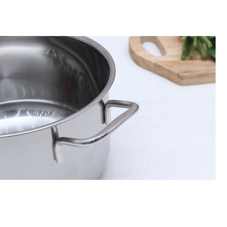 Nồi luộc gà inox 430 bếp từ 3 đáy Fivestar Standard 26cm nắp kính.tặng 2 vá canh inox