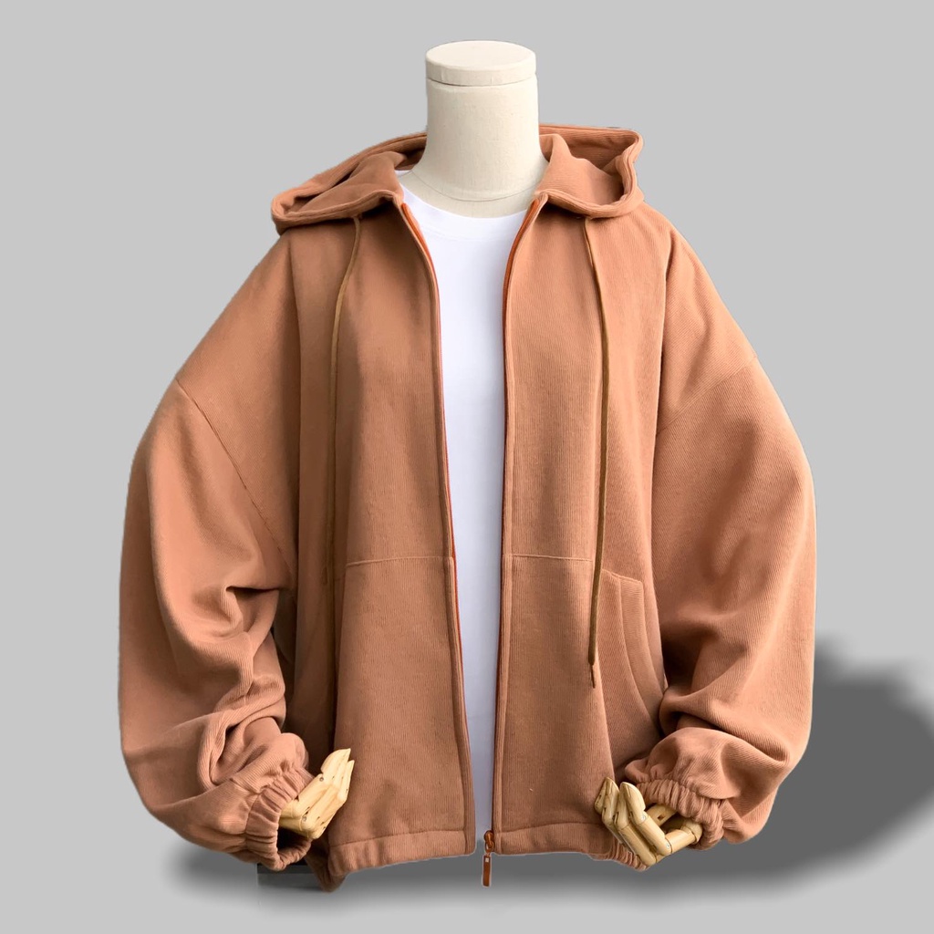 Áo khoác mũ kéo khoá chất liệu nỉ tăm mềm mịn - CHUBBIE Wind Hoodie | BigBuy360 - bigbuy360.vn