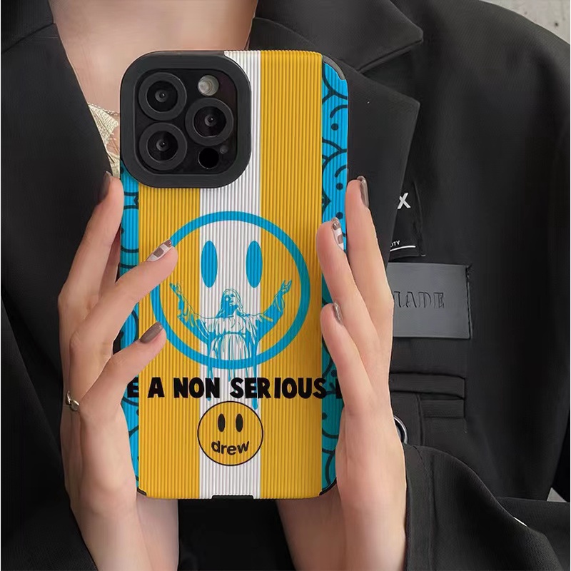 drew Sang Trọng Ốp Điện Thoại Da In Hình Mặt Cười Cho iphone 13 Pro Max i13 13pro 11 Pro Max i11 X XR Xs Max 7plus 8plus 12Pro 12 Pro Max