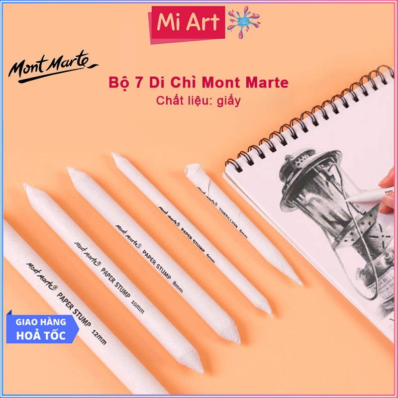 Bộ 7 Di Chì Giấy Mont Marte - Pastel &amp; Charcoal Blenders 7pce - MAXX0011