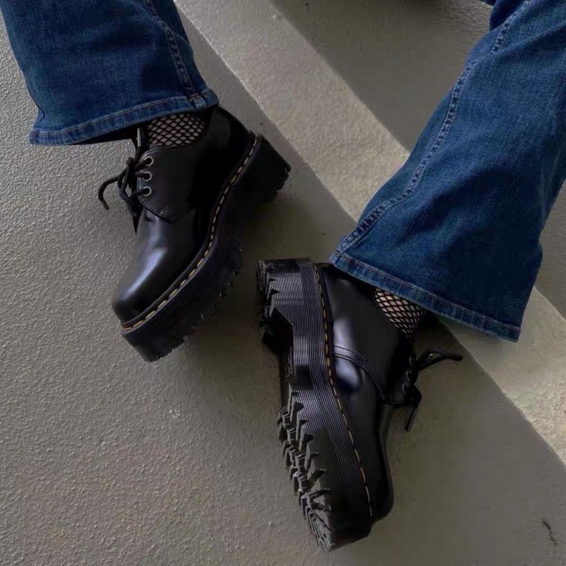 (CÓ SẴN- ĐẾ DÀY 5cm) Giày Nữ ĐẾ KẾP cổ thấp dáng Oxford da lì trơn CAO CẤP phong cách Ulzzang