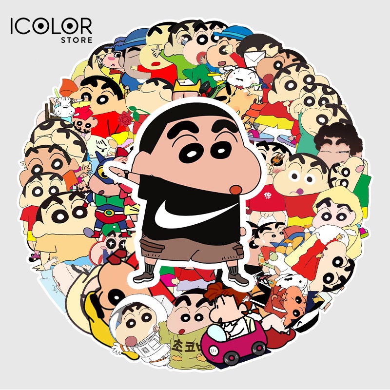 Sticker chủ đề hoạt hình Shin Chống Thấm Nước dán mũ bảo hiểm, laptop, máy tính, ván trượt,... 132