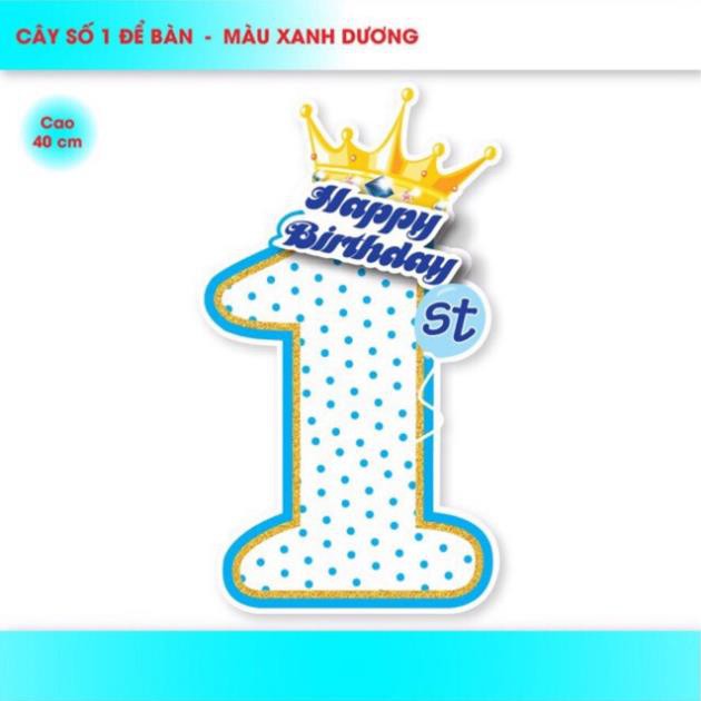 ❤️MẪU MỚI❤️ Số 1 Hồng ❤️ Xanh Để Bàn Cao 40cm