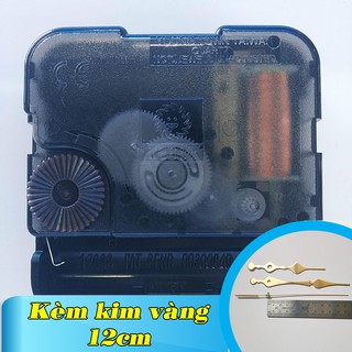Bộ kim vàng 12cm và Máy Quartz Kim giật - Máy đồng hồ treo tường Đài Loan loại tốt