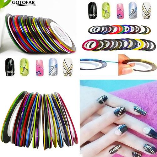 Set 30 cuộn dây dán trang trí móng tay nghệ thuật