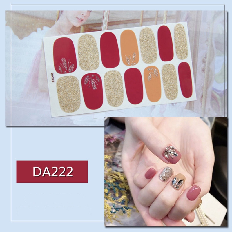 Set 14 Miếng Dán Trang Trí Móng Tay 3d Thời Trang Da221-240