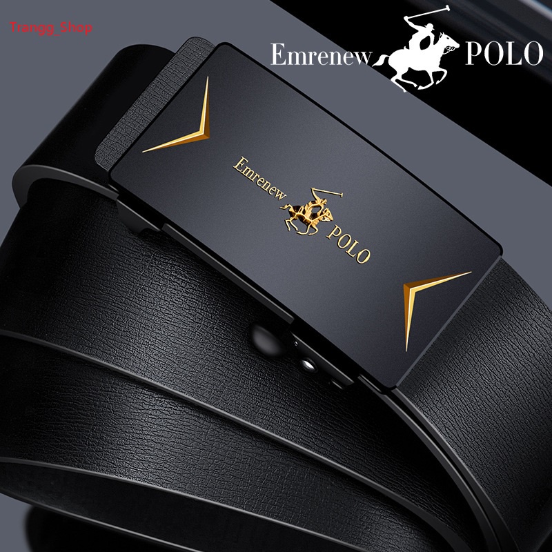Thắt Lưng Nam EMRENEW POLO Da Bò 2 Lớp Full Hộp Đựng Khóa Hợp Kim Cao Cấp