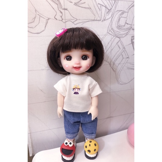 Bộ quần áo búp bê bjd 1/8, ob11
