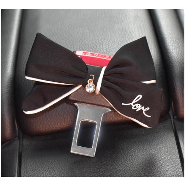 Chốt khóa nối dài dây an toàn ô tô, xe hơi đính nơ dễ thương hàng tốt Seat Belt Extension - D&A shop