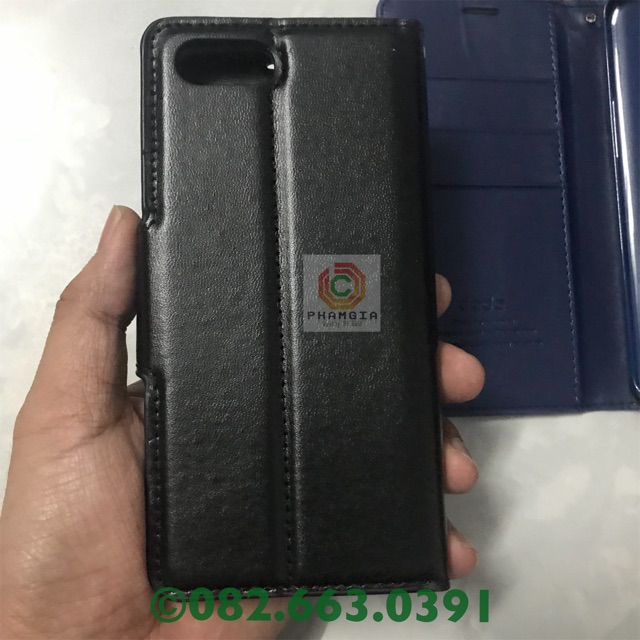Bao da, ốp lưng nắp gập oppo a1k giả da đẹp, đa năng (có video)
