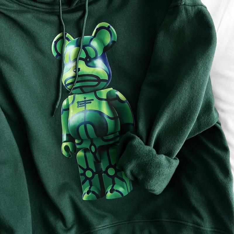 Áo hoodie nam nữ,in hình Bear màu xanh ve chai