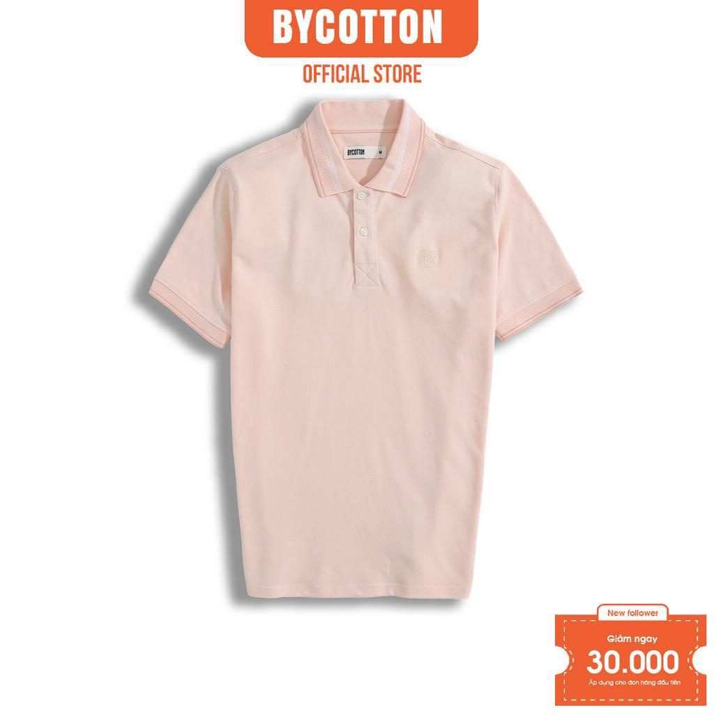 Áo Polo Nam Cao Cấp Có Cổ BY COTTON HỒNG NHẠT BO TỔ ONG