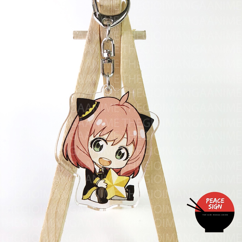 Móc khóa SPY X FAMILY ver NGỒI - GIA ĐÌNH ĐIỆP VIÊN anime chibi mica trong acrylic