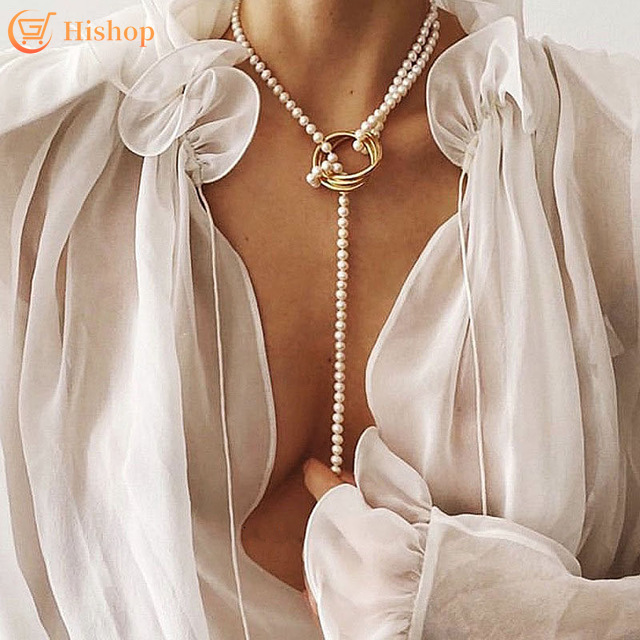 Vòng Cổ Choker Đính Ngọc Trai Nhân Tạo Phong Cách Hàn Quốc