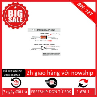 combo 100 DIODE 1N4148 (Combo 100 chiếc) diot 1n4148