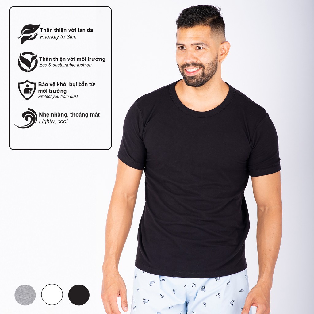 Áo phông Cotton Mặc Ngủ, Mặc Nhà Simple & Basic Cao Cấp Dành Cho Nam - Hàng nhập khẩu