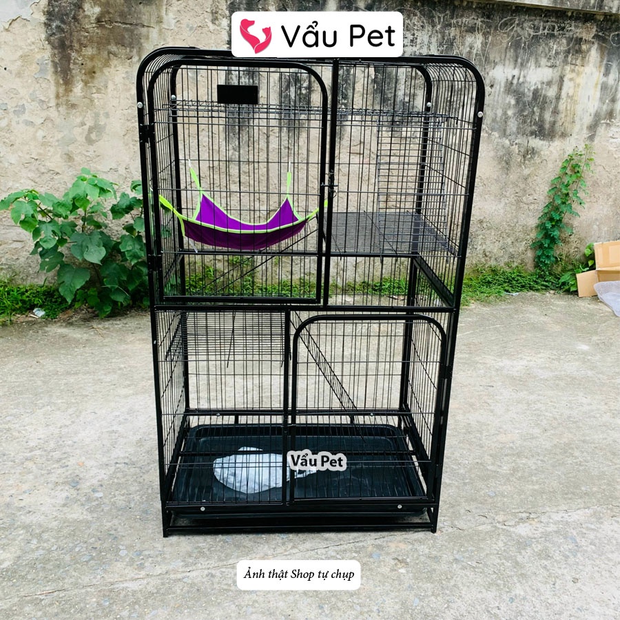 Chuồng mèo nan ống 3 tầng, 4 tầng - Lồng mèo có bánh xe