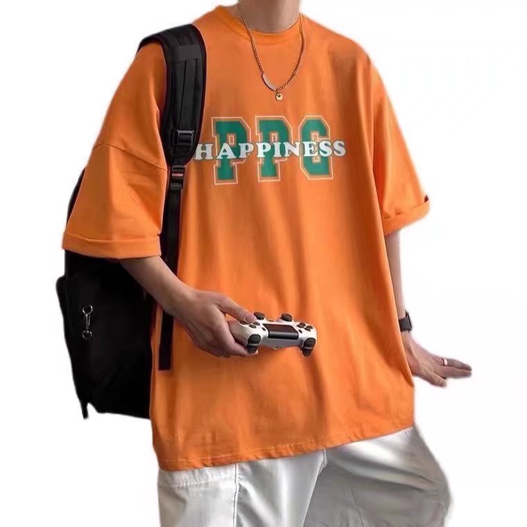 Áo Thun Tay Ngắn Dáng Rộng In Chữ Phong Cách Hip Hop Hàn Quốc Thời Trang Mùa Hè Cho Nam Giới Có Size M-5XL