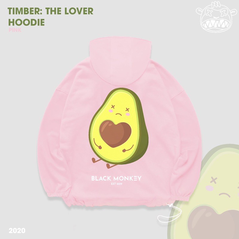 [TẶNG TÚI TOTE] Áo Hoodie Bơ Black Monkey - Timber: The Lover Màu Hồng | BigBuy360 - bigbuy360.vn
