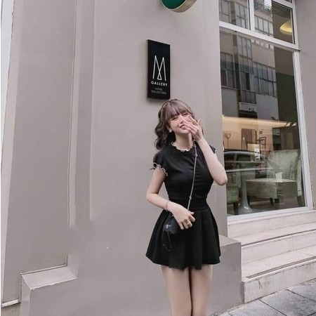 Áo thun nữ tay ngắn viền nổi siêu xinh