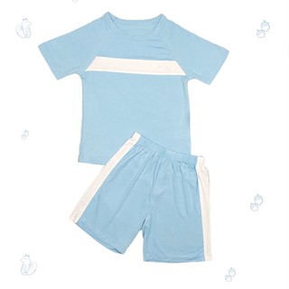 Bộ quần áo cộc bé trai Nous Kids xanh nhạt ghi size từ 2-3 tuổi đến 5-6 tuổi