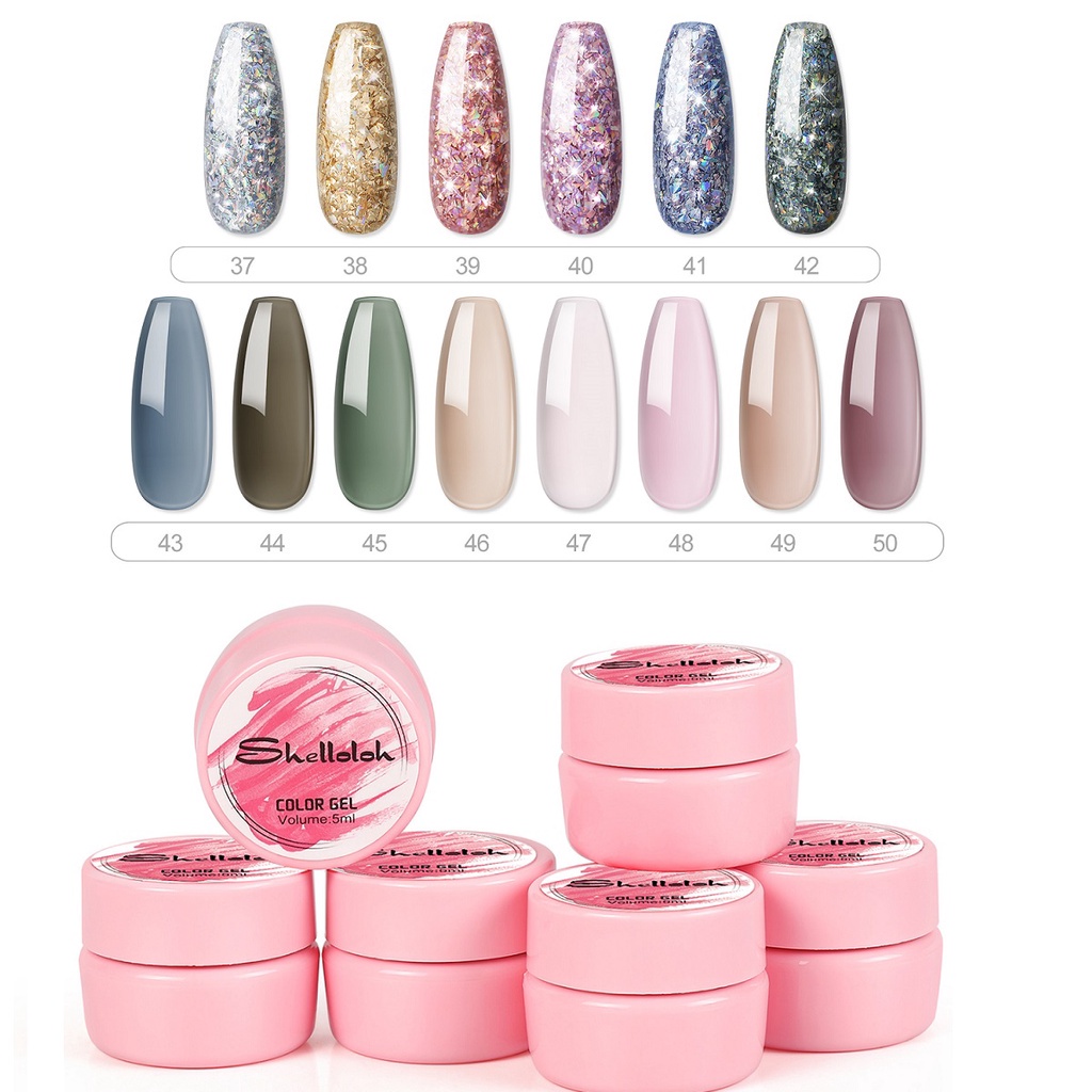 [Hàng mới về] Lọ Gel Sơn Móng Tay Shelloloh Sấy Khô Bằng Đèn Uv 5ml (37-50)