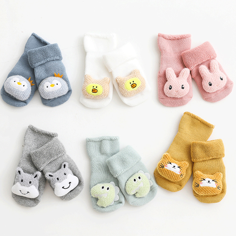 Vớ Cotton Giữ Ấm Chống Trượt Cho Bé